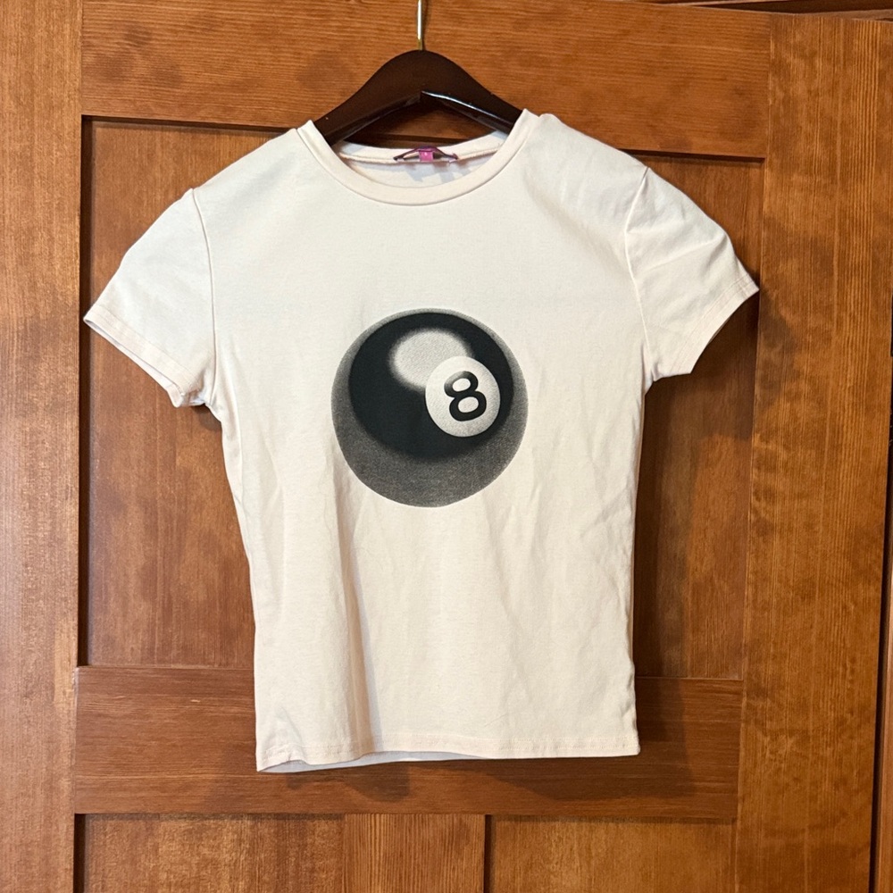 Edikted White Tee with Pink Label